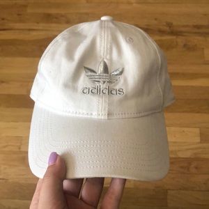 Adidas white dad hat